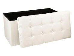 Atmosphera Pufe Duplo Dobrável Lysandre Contemporary Tampa de Veludo 76x38 cm^ Acessórios De Arrumação