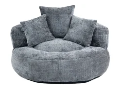 Poltrona*Hauss Spole Puff com 3 almofadas - Para adultos e crianças - Chenille , não necessita de montagem Cinzento