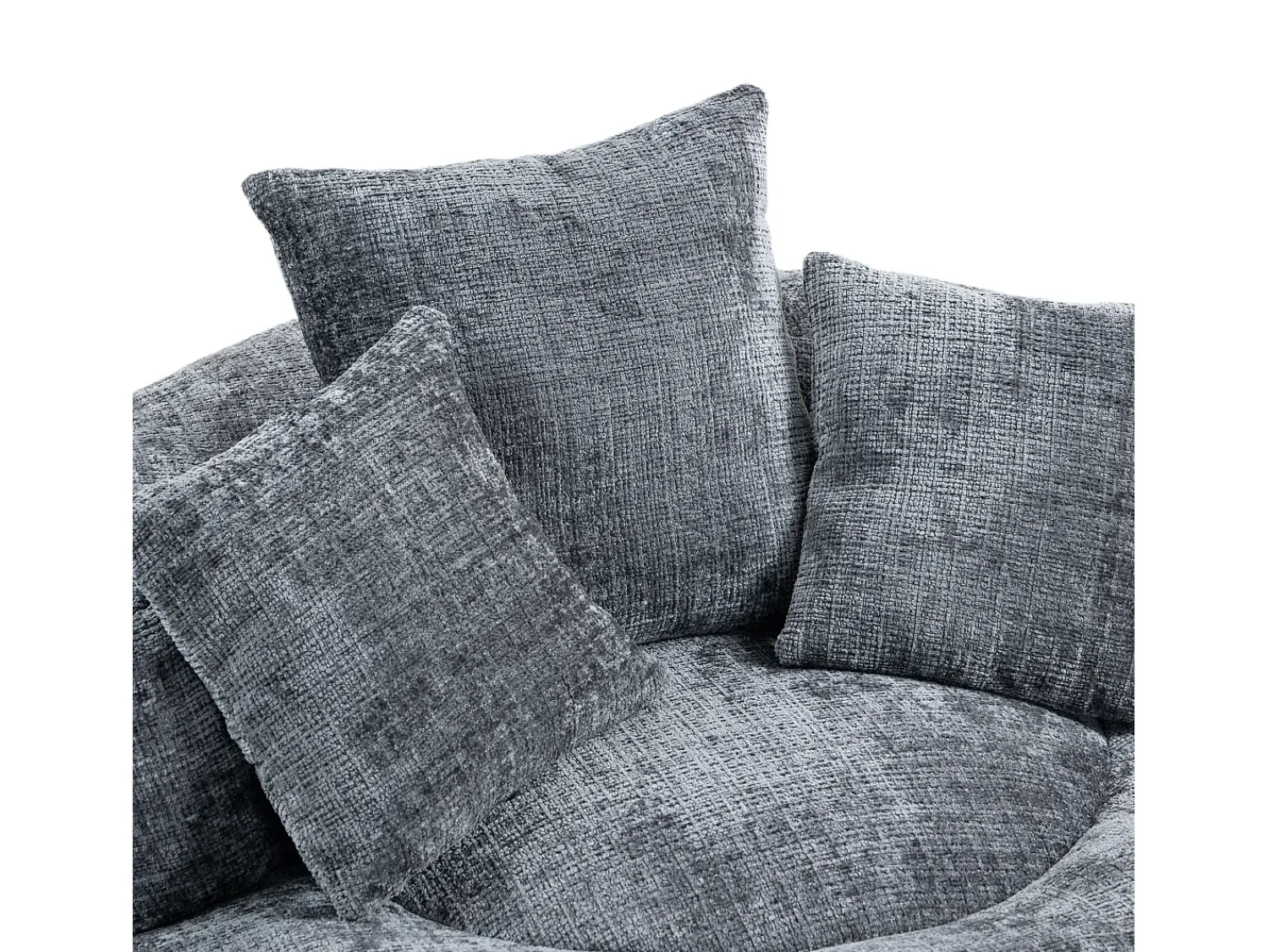 Poltrona*Hauss Spole Puff com 3 almofadas - Para adultos e crianças - Chenille , não necessita de montagem Cinzento