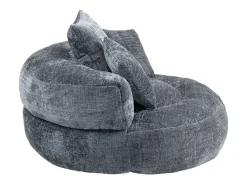 Poltrona*Hauss Spole Puff com 3 almofadas - Para adultos e crianças - Chenille , não necessita de montagem Cinzento