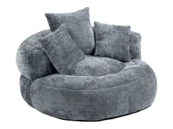 Poltrona*Hauss Spole Puff com 3 almofadas - Para adultos e crianças - Chenille , não necessita de montagem Cinzento