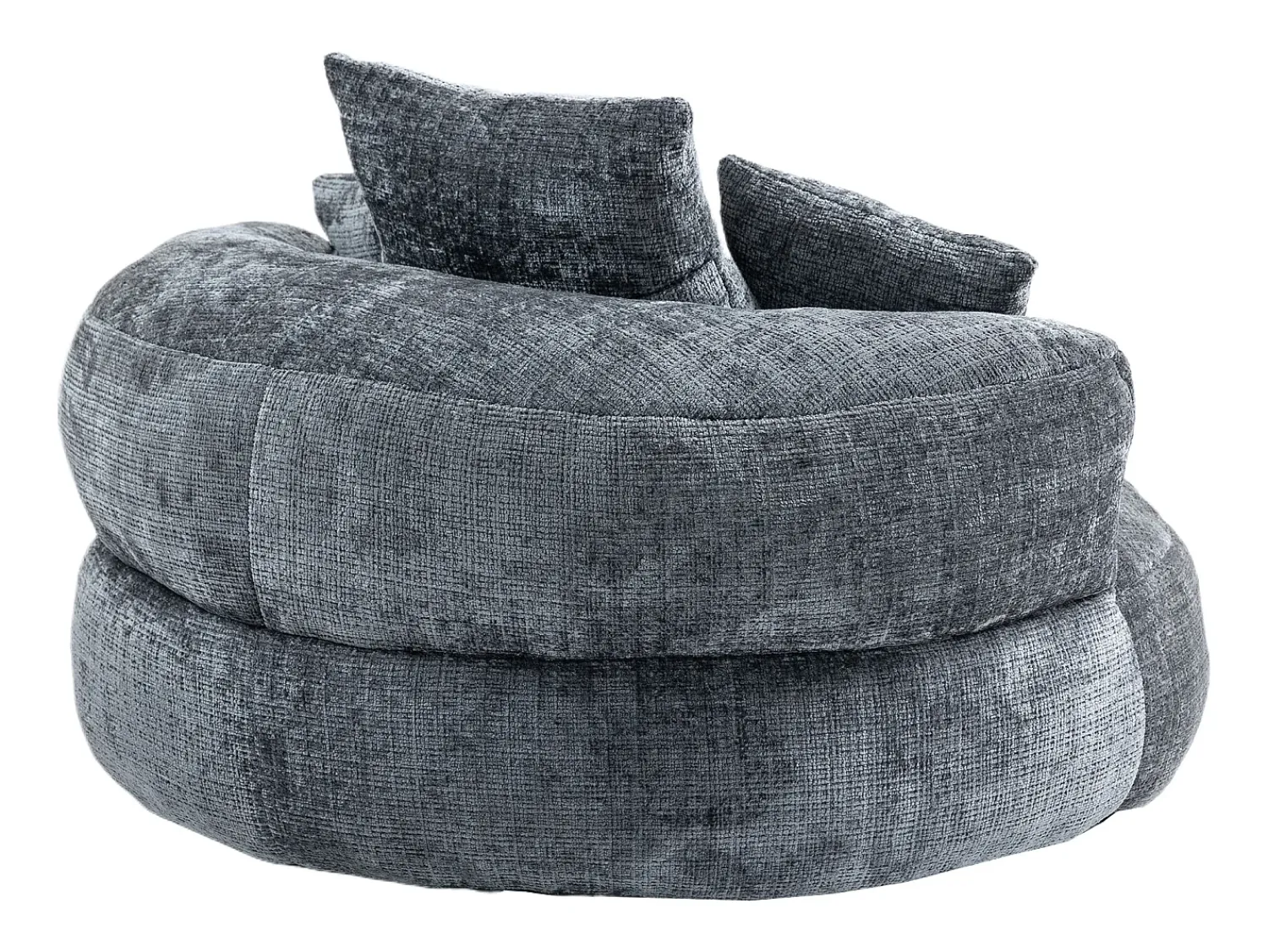 Poltrona*Hauss Spole Puff com 3 almofadas - Para adultos e crianças - Chenille , não necessita de montagem Cinzento