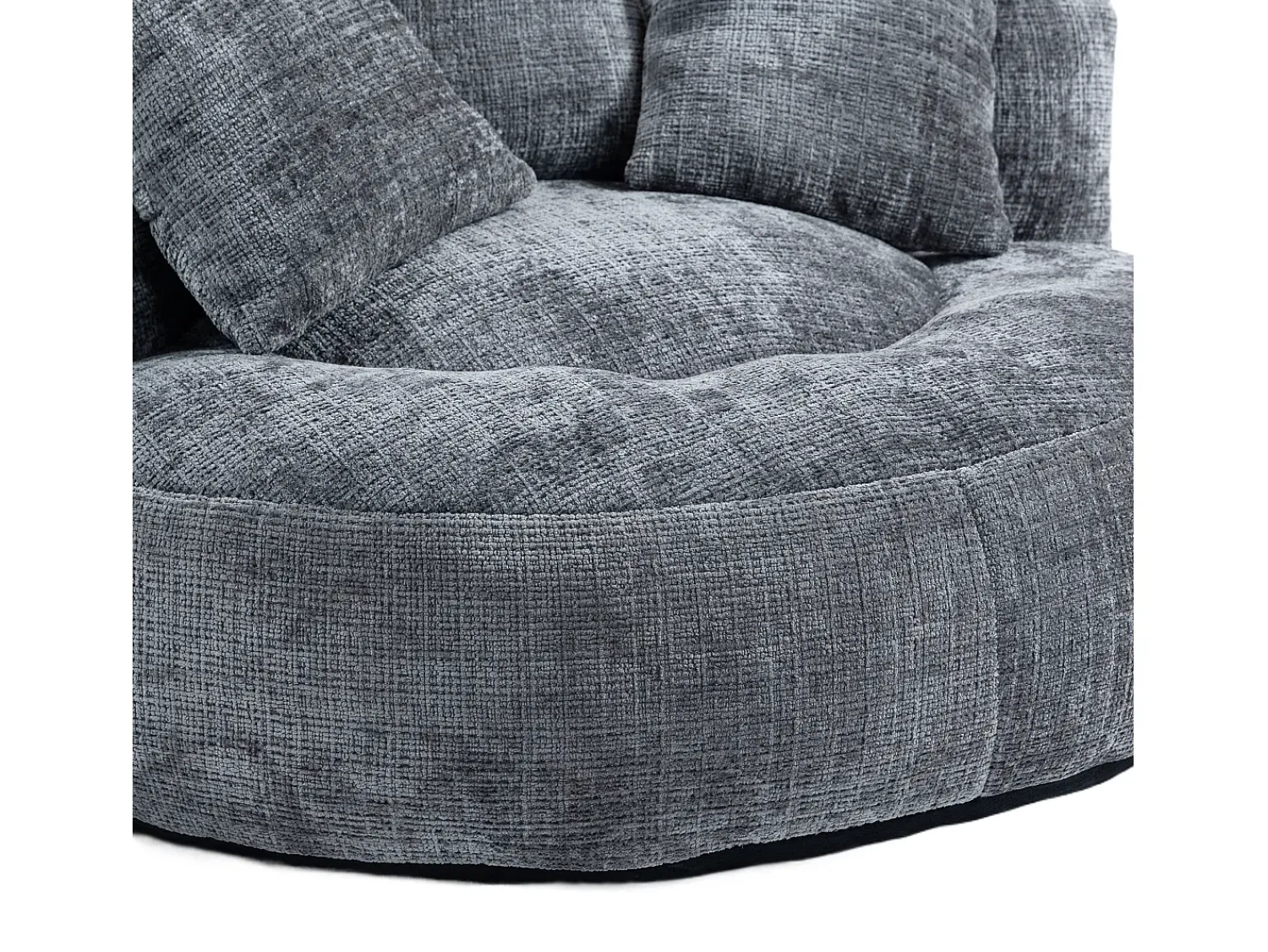 Poltrona*Hauss Spole Puff com 3 almofadas - Para adultos e crianças - Chenille , não necessita de montagem Cinzento