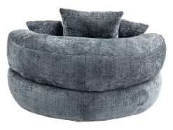 Poltrona*Hauss Spole Puff com 3 almofadas - Para adultos e crianças - Chenille , não necessita de montagem Cinzento