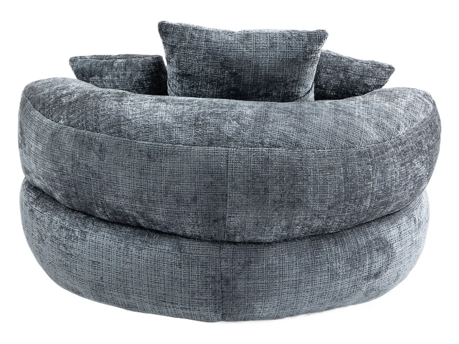 Poltrona*Hauss Spole Puff com 3 almofadas - Para adultos e crianças - Chenille , não necessita de montagem Cinzento