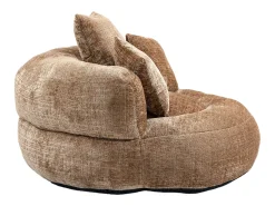 Hauss Spole Puff com 3 almofadas - Para adultos e crianças - Chenille claro, não necessita de montagem Castanho