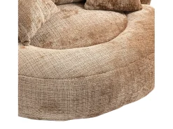 Hauss Spole Puff com 3 almofadas - Para adultos e crianças - Chenille claro, não necessita de montagem Castanho