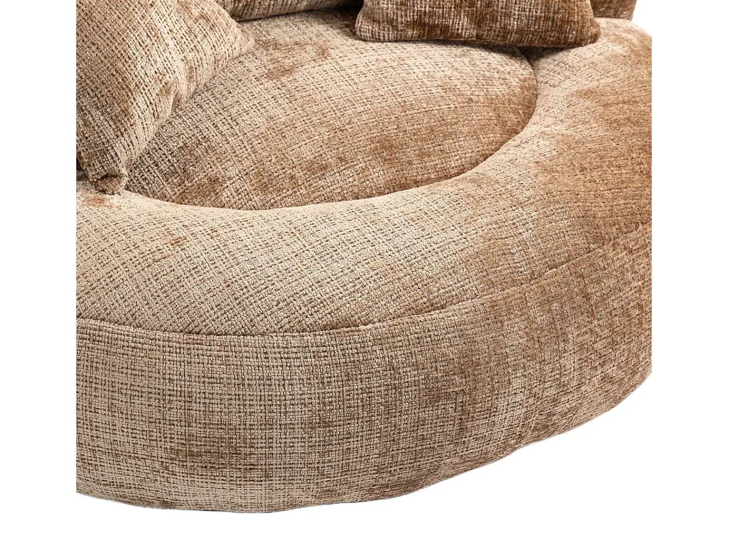 Hauss Spole Puff com 3 almofadas - Para adultos e crianças - Chenille claro, não necessita de montagem Castanho