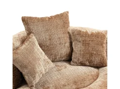 Hauss Spole Puff com 3 almofadas - Para adultos e crianças - Chenille claro, não necessita de montagem Castanho