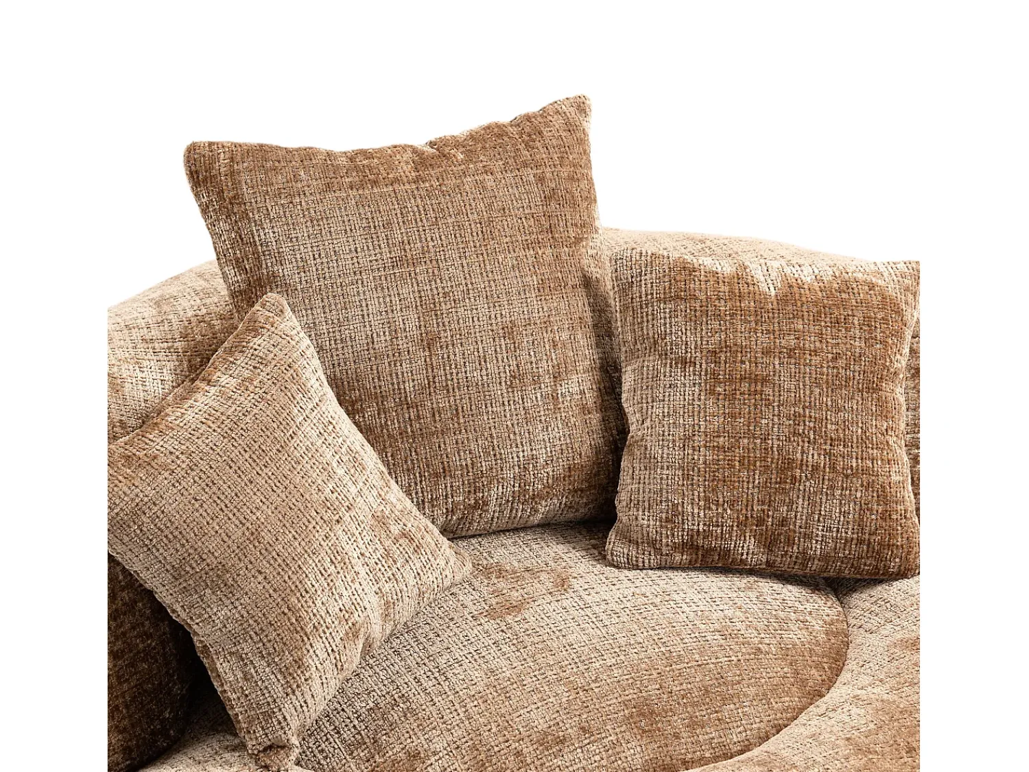 Hauss Spole Puff com 3 almofadas - Para adultos e crianças - Chenille claro, não necessita de montagem Castanho
