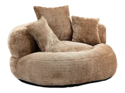 Hauss Spole Puff com 3 almofadas - Para adultos e crianças - Chenille claro, não necessita de montagem Castanho