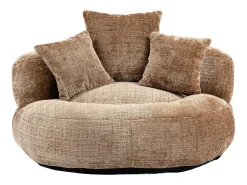 Hauss Spole Puff com 3 almofadas - Para adultos e crianças - Chenille claro, não necessita de montagem Castanho
