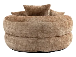 Hauss Spole Puff com 3 almofadas - Para adultos e crianças - Chenille claro, não necessita de montagem Castanho