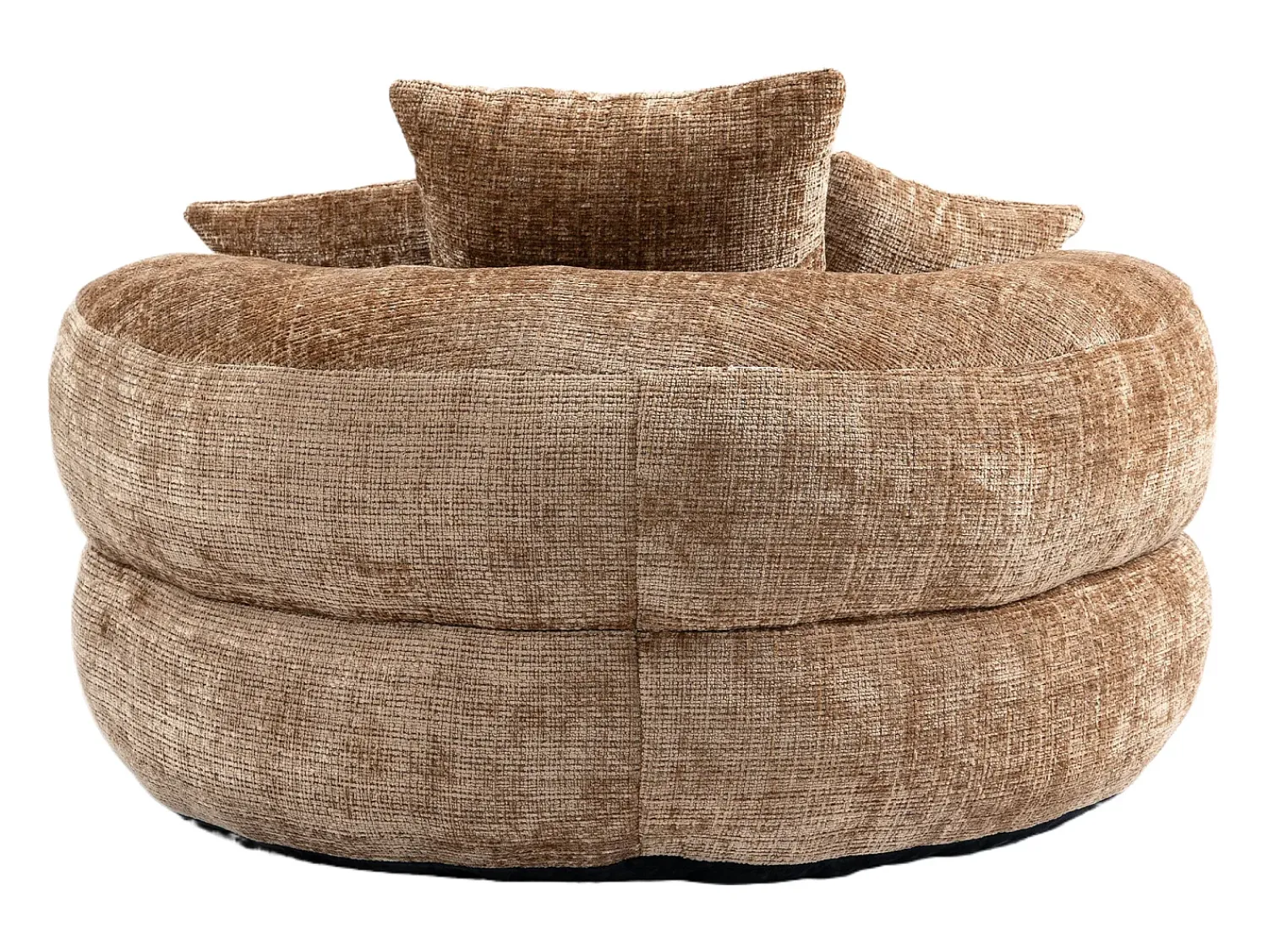 Hauss Spole Puff com 3 almofadas - Para adultos e crianças - Chenille claro, não necessita de montagem Castanho