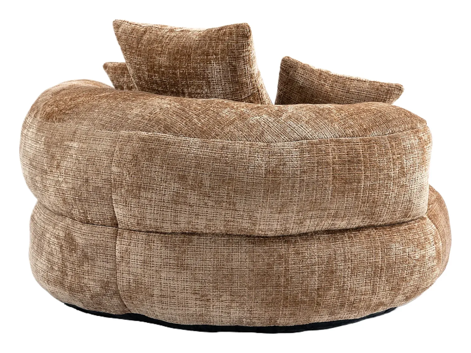 Hauss Spole Puff com 3 almofadas - Para adultos e crianças - Chenille claro, não necessita de montagem Castanho