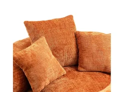 Hauss Spole Puff com 3 almofadas - Para adultos e crianças - Chenille laranja, não necessita de montagem^ Poltrona