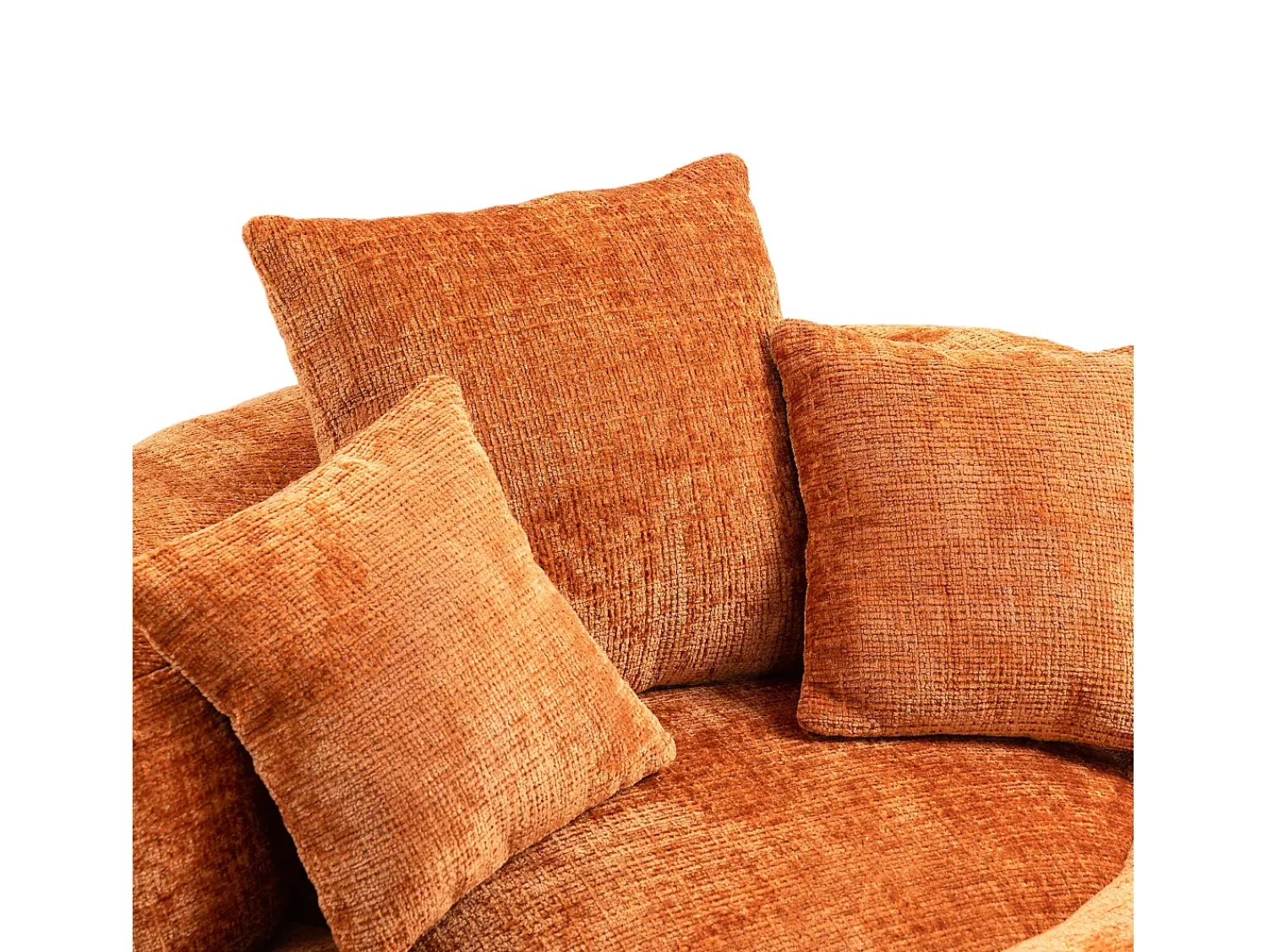 Hauss Spole Puff com 3 almofadas - Para adultos e crianças - Chenille laranja, não necessita de montagem^ Poltrona