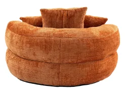 Hauss Spole Puff com 3 almofadas - Para adultos e crianças - Chenille laranja, não necessita de montagem^ Poltrona