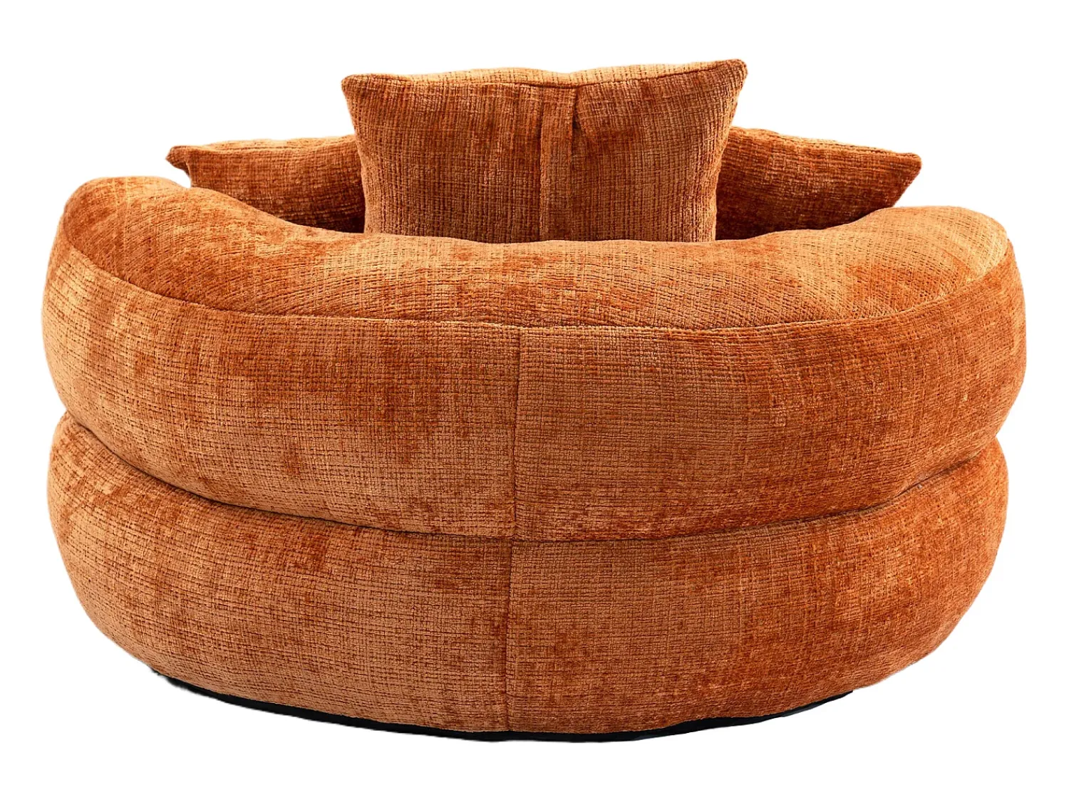 Hauss Spole Puff com 3 almofadas - Para adultos e crianças - Chenille laranja, não necessita de montagem^ Poltrona