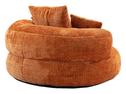 Hauss Spole Puff com 3 almofadas - Para adultos e crianças - Chenille laranja, não necessita de montagem^ Poltrona