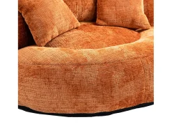 Hauss Spole Puff com 3 almofadas - Para adultos e crianças - Chenille laranja, não necessita de montagem^ Poltrona