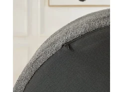 DripeX Puff Redondo de Chenille, Espuma Alta Densidade, com 3 Almofadas, Cinza, 127x127x85cm^ Poltrona