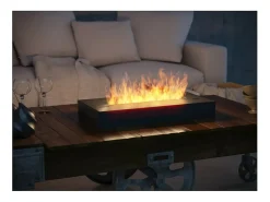 Lareira| Queimador a bioetanol com bancada em aço inoxidável mate 60cm Preto