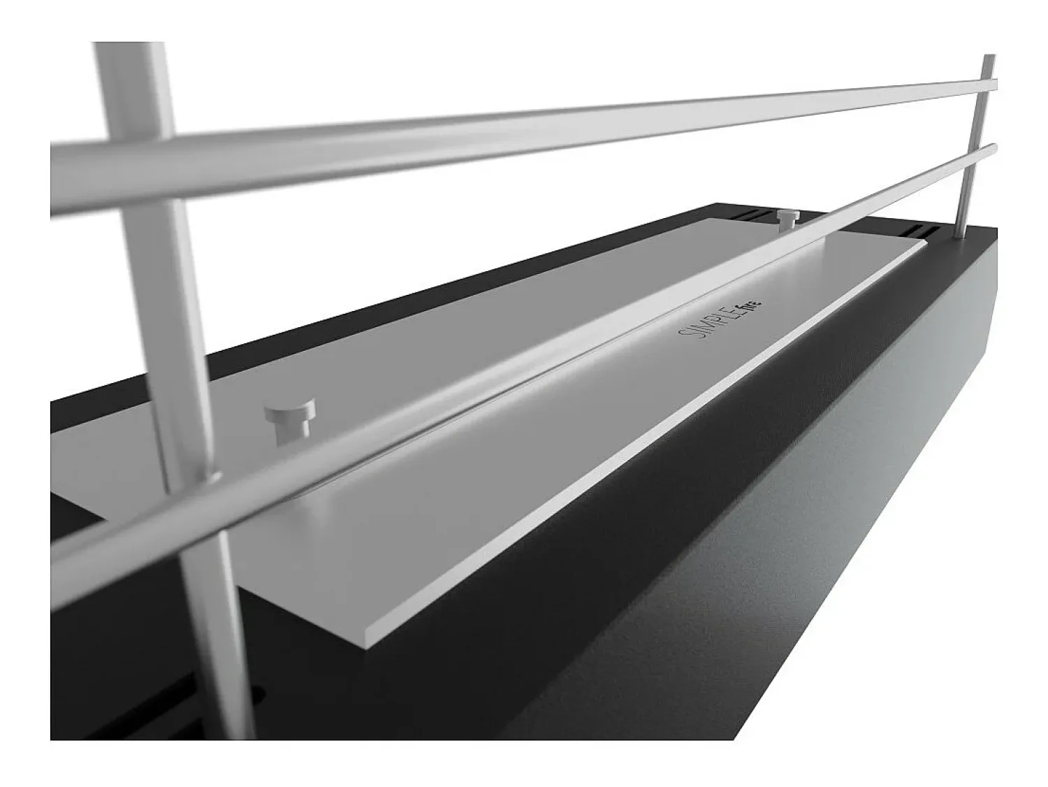 Best Queimador a bioetanol com bancada em aço inoxidável mate 60cm com grelha Preto