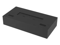 Lareira* Queimador a bioetanol com bancada em aço inoxidável mate 40cm Preto