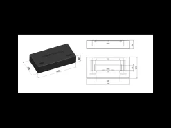 Lareira* Queimador a bioetanol com bancada em aço inoxidável mate 40cm Preto