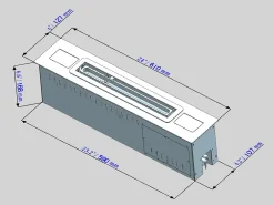 Lareira* Queimador de bioetanol APP inteligente com inserção automática integrada SLIM 70 Cinzento