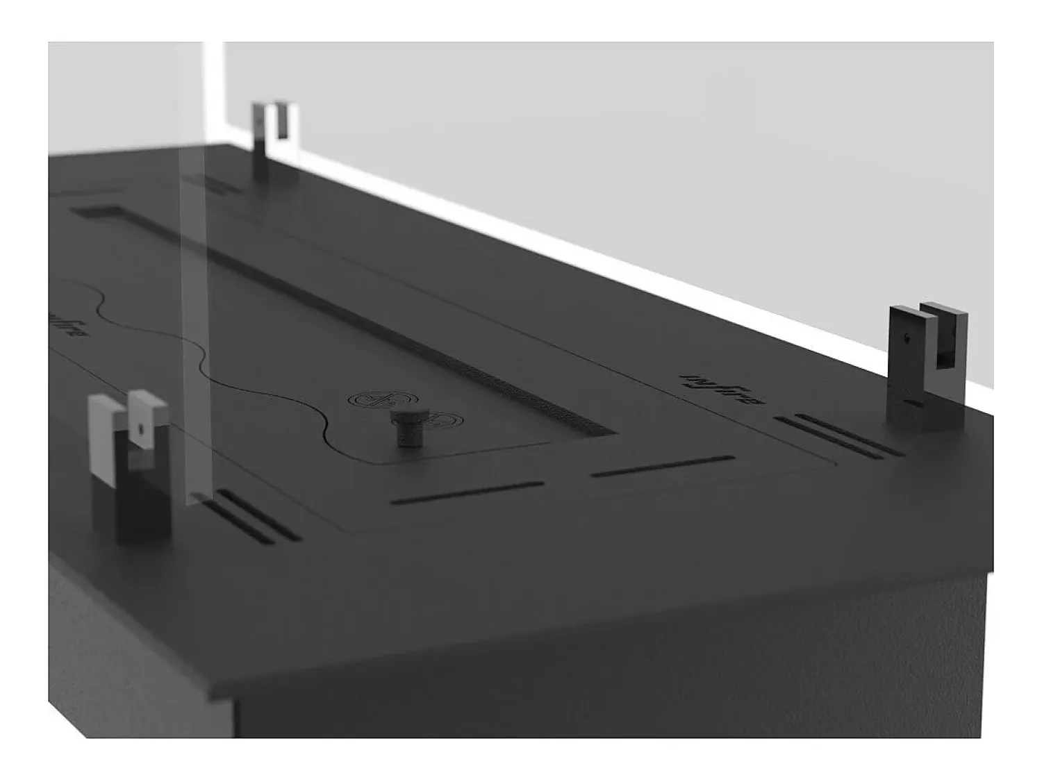 Sale Queimador de bioetanol 60cm em aço inoxidável , embutido ou independente, 1 litro com copos incluídos Preto