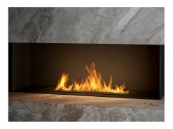 Lareira| Queimador de bioetanol embutido de 80 cm em aço inoxidável, 3 lt Preto