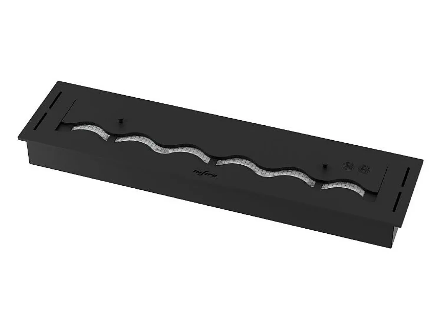Lareira| Queimador de bioetanol embutido de 80 cm em aço inoxidável, 3 lt Preto