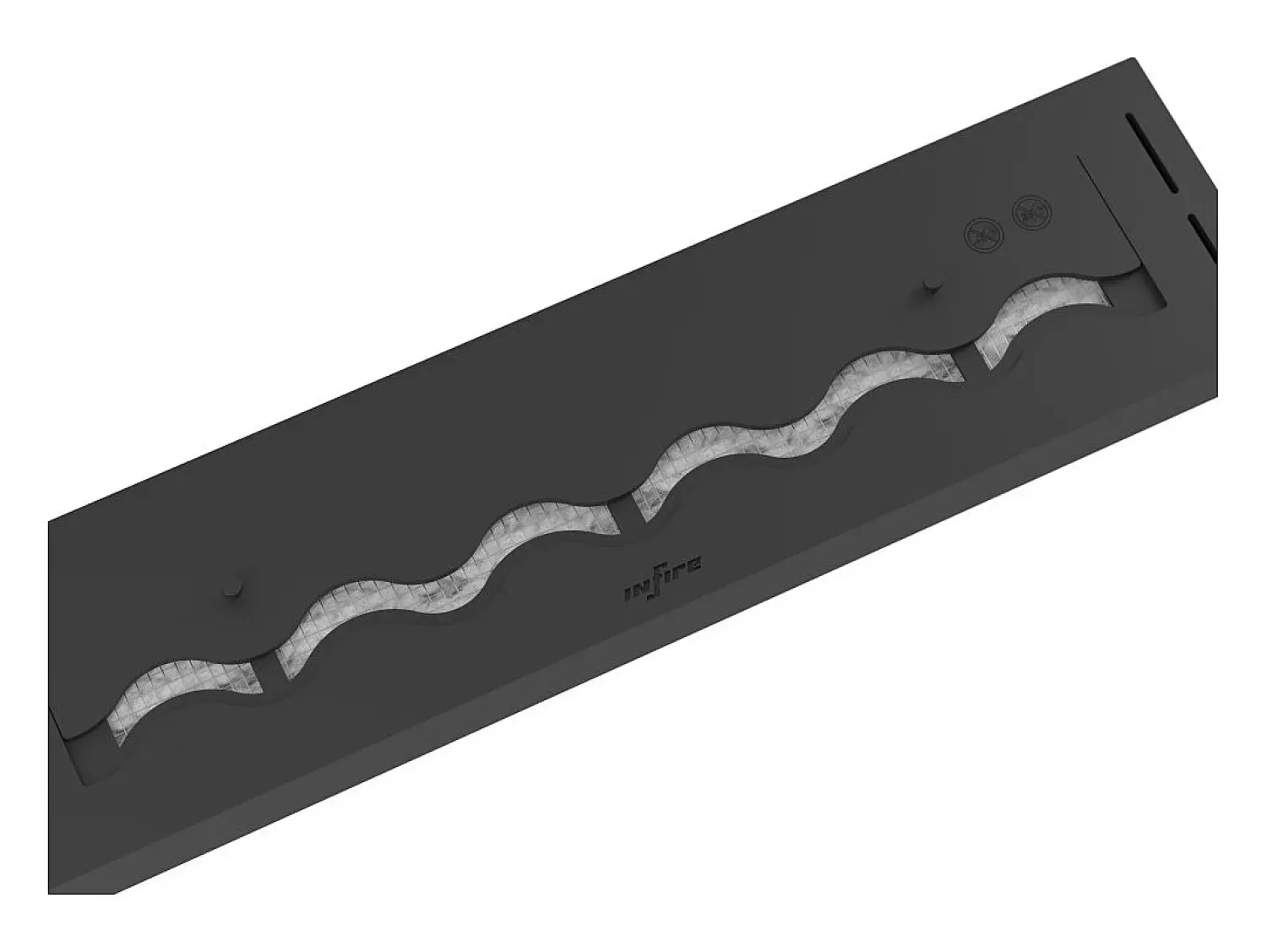 Lareira| Queimador de bioetanol embutido de 80 cm em aço inoxidável, 3 lt Preto