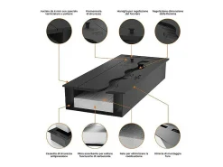 Lareira| Queimador de bioetanol embutido de 80 cm em aço inoxidável, 3 lt Preto