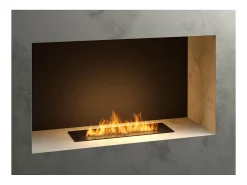 Lareira* Queimador de bioetanol embutido de 50 cm em aço inoxidável, 1 lt Preto