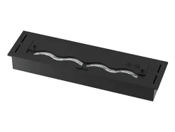 Lareira* Queimador de inserção de bioetanol embutido de 1,2 litros em aço inoxidável 60cm Preto