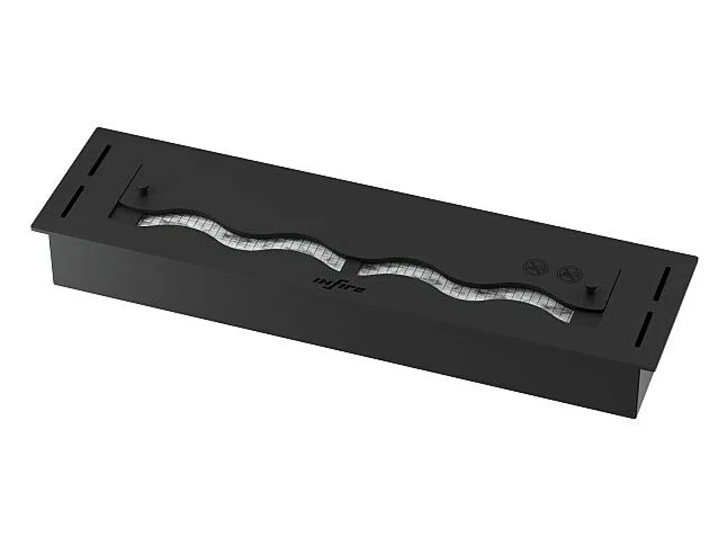 Lareira* Queimador de inserção de bioetanol embutido de 1,2 litros em aço inoxidável 60cm Preto