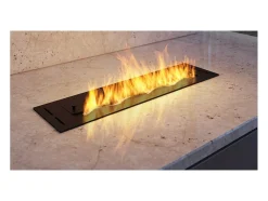 Lareira* Queimador de inserção de bioetanol embutido de 1,2 litros em aço inoxidável 60cm Preto