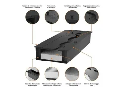 Lareira* Queimador de inserção de bioetanol embutido de 1,2 litros em aço inoxidável 60cm Preto