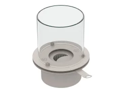 Lareira* Queimador redondo com vidro para lareira a bioetanol, biolareira em aço inox 1,5 lt d.25 Cinzento