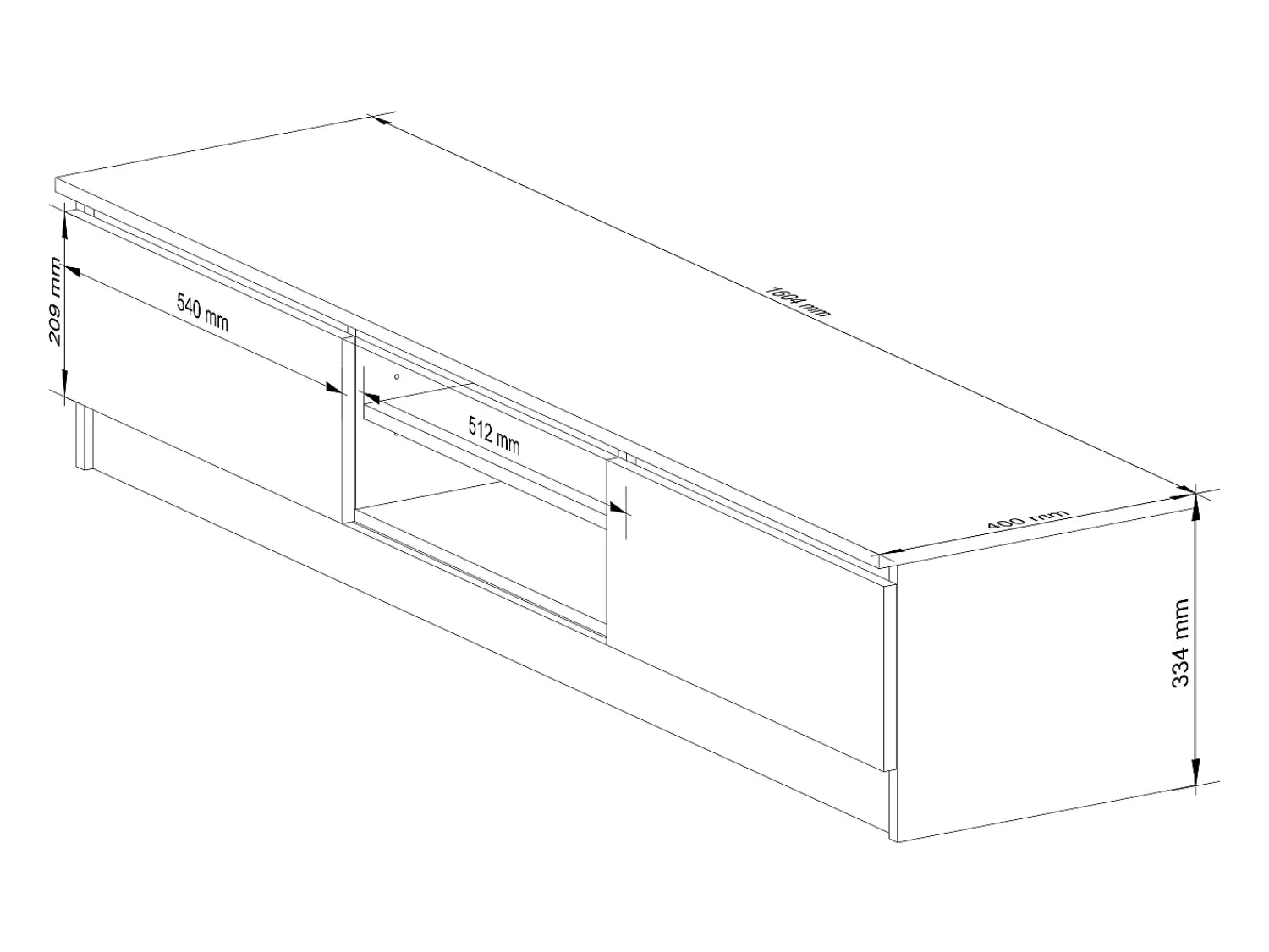 Akord Rack de TV 160cm Carvalho Artisan/Branco, 2 Portas, 2 Prateleiras, Montagem Fácil^ Móvel De Tv