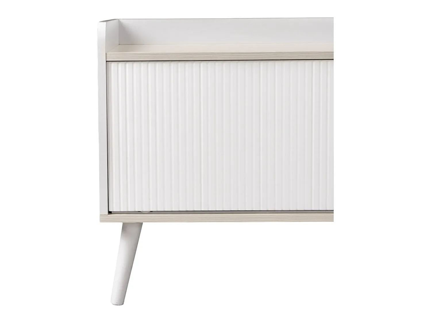 Móvel De Tv* Rack para TV baixo com gavetas, Rack para TV moderno com duas portas de correr, Cor branca e madeira Branco