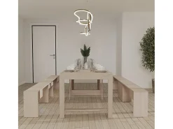 Outlet RAFFAELLA - Conjunto de consola com dois bancos extensíveis - Dimensões de instalação: 51,6 x 90 x 75 cm - Branco - Entrega gratuita Camel