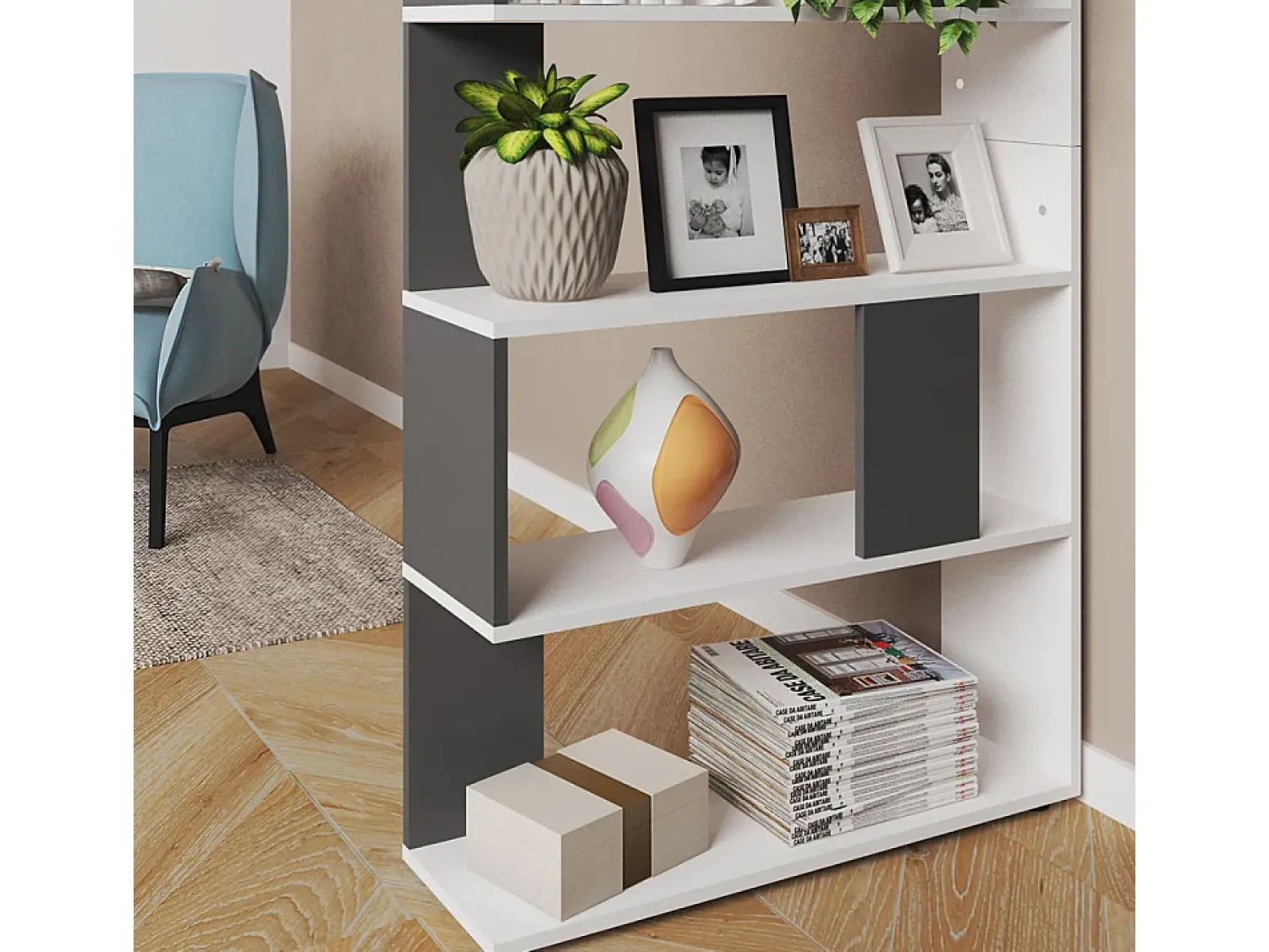 Prateleira|Vicco Raumteiler antracite 80x23.6x162.6 Cinza antracite