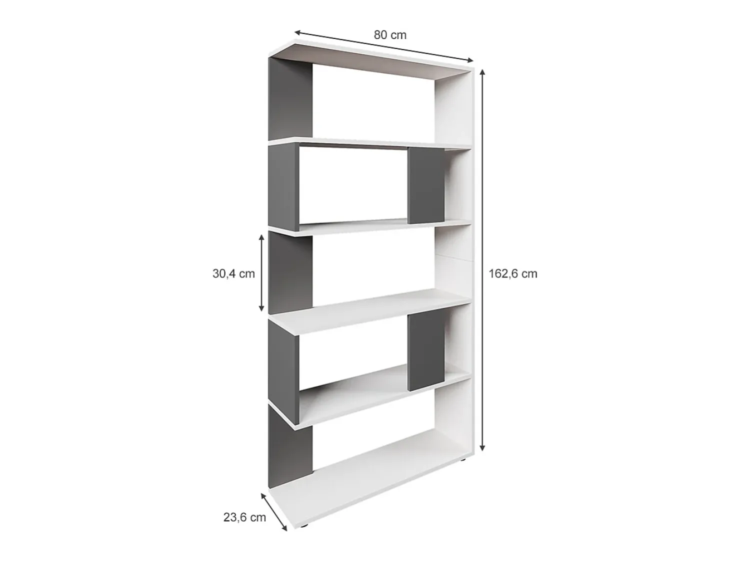 Prateleira|Vicco Raumteiler antracite 80x23.6x162.6 Cinza antracite