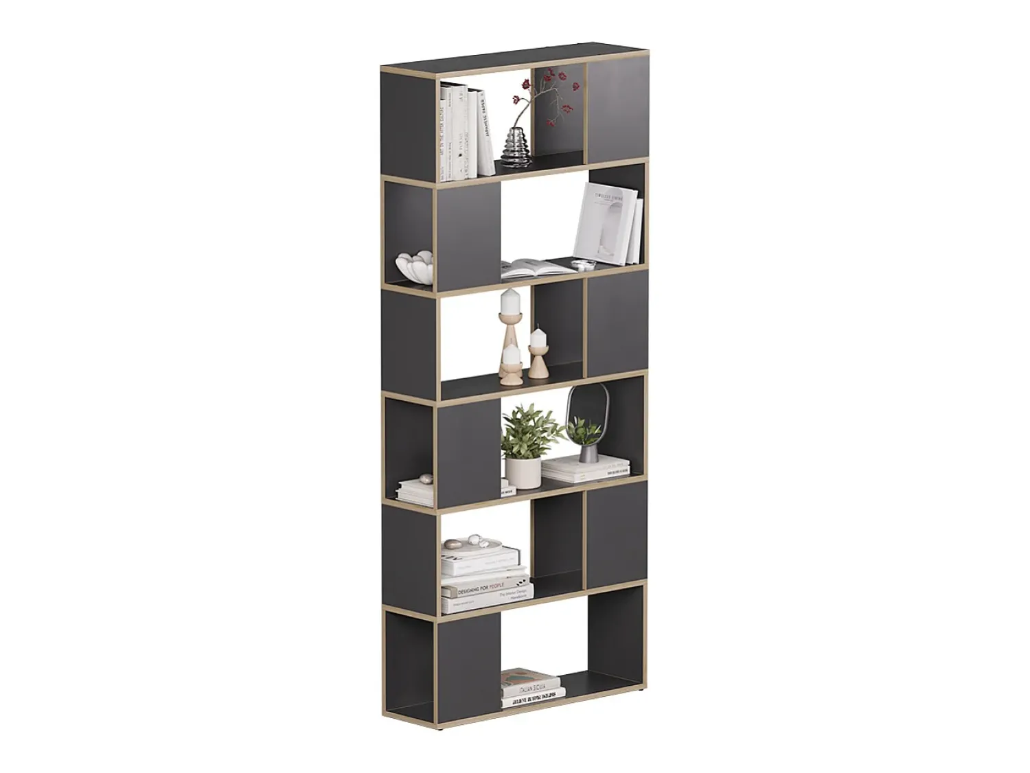 Prateleira|Vicco Raumteiler antracite/carvalho 80x24x186 eneos Preto