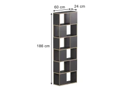 Prateleira*Vicco Raumteiler antracite/carvalho 60x24x186 eneos Preto