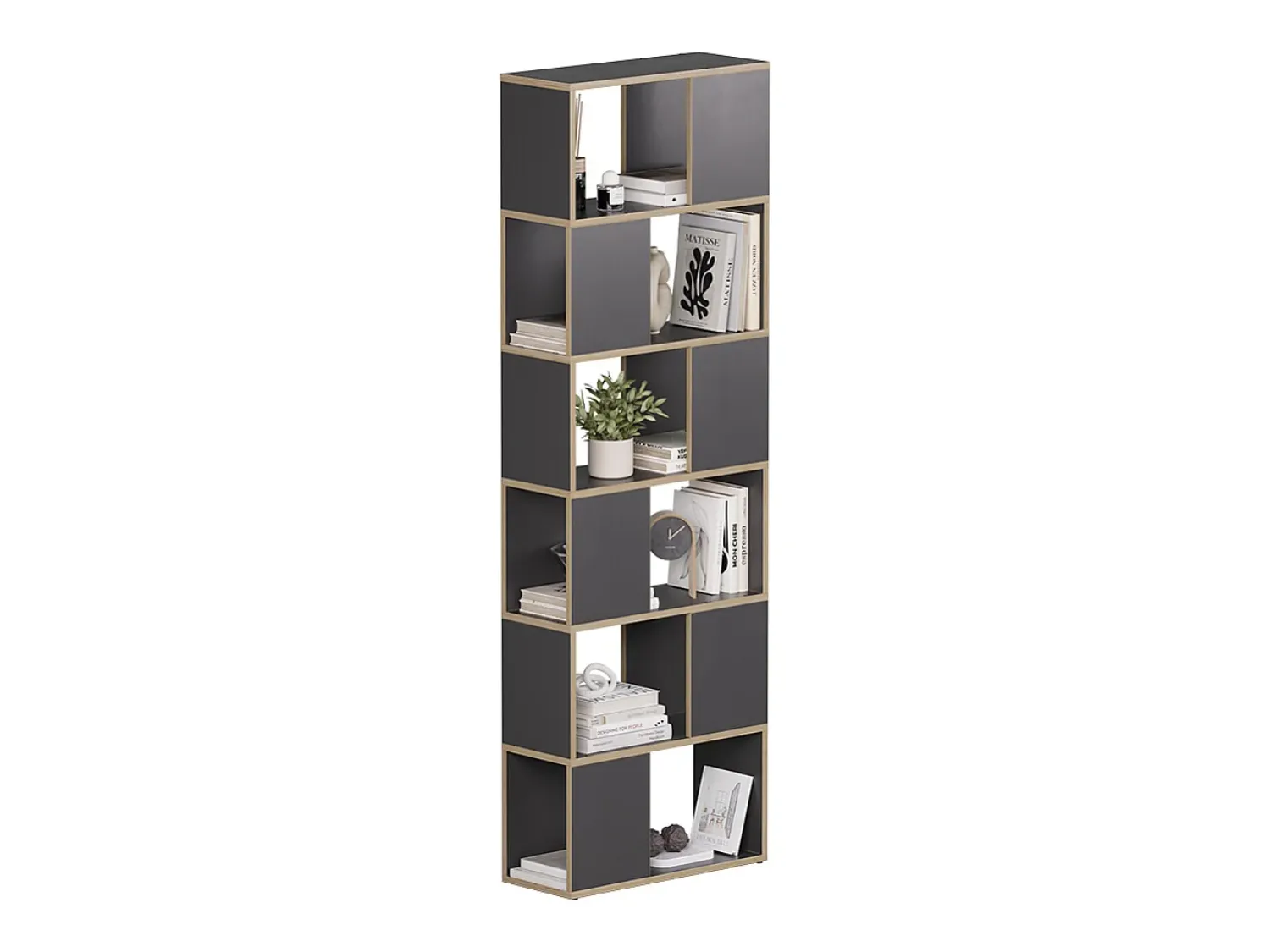 Prateleira*Vicco Raumteiler antracite/carvalho 60x24x186 eneos Preto